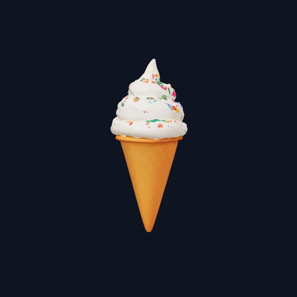 Ice Cream Cone with Sprinkles Model Pack